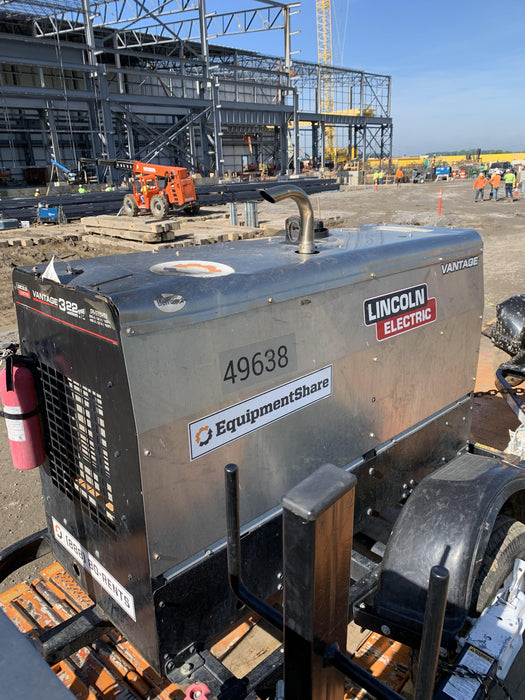 2019 Lincoln Electric Vantage 322 Ready-Pak 3, Two Wheel Trailer, Fender and Light Kit, Cable Rack