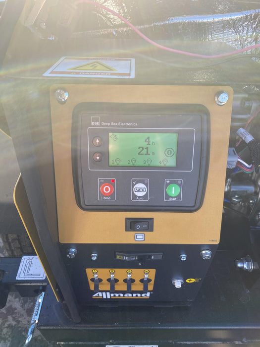 Allmand NLV3GR (4) LED Light Fixture 350W, 23' Vertical Mast, 3kW Prime, Towable, Deep Sea L401, Leveling Jacks, Yanmar T4F 5.8hp