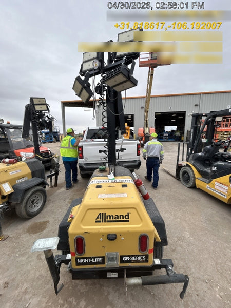 2022 Allmand NLV3GR (4) LED Light Fixture 350W, 23' Vertical Mast, 3kW Prime, Towable, ES Decals, T3