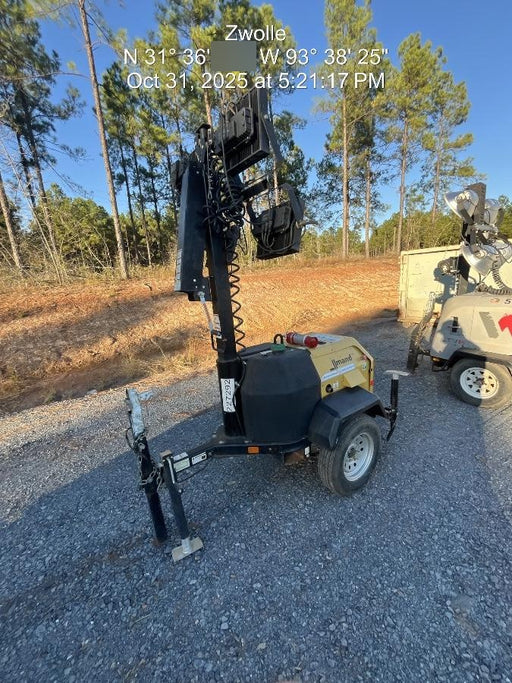 2022 Allmand NLV3GR (4) LED Light Fixture 350W, 23' Vertical Mast, 3kW Prime, Towable, Deep Sea L401, Leveling Jacks, Yanmar T4F 5.8hp