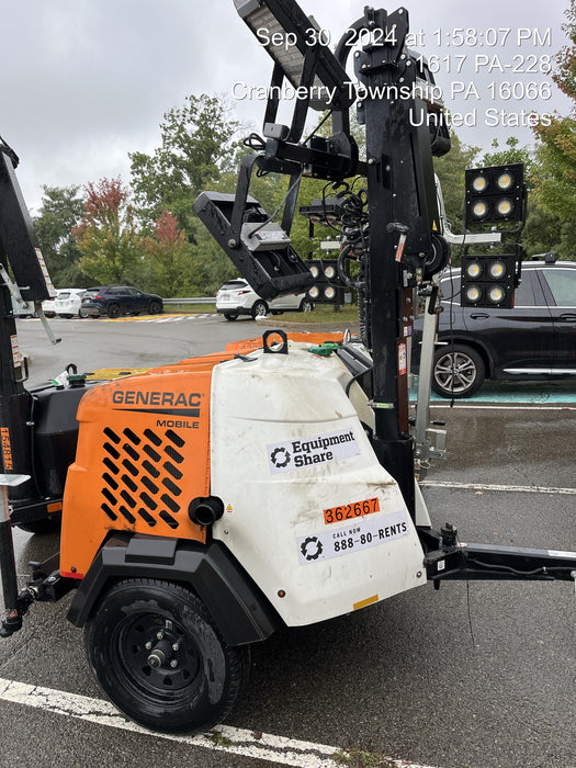 2023 Generac MLT2 Diesel, Flex Switch 120V Input, Powerzone Controller, 
(4) 320W LED Lights, 4kW Generator, 39.9 Gal Fuel Tank, 2" Ball, T3