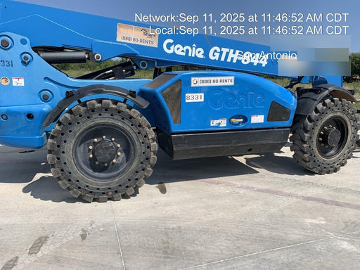 2018 Genie GTH-844 Genie GTH-844D w/Open ROPS, Solid Tires, Work Light/Beacon, 60" Carriage and Forks