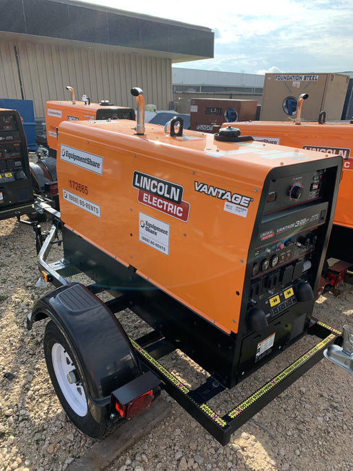 2021 Lincoln Electric Vantage 322 Vantage 322 Ready Pak 3 w/ Decals, ORANGE (includes trailer, cable rack, fender light kit) NO Telematics