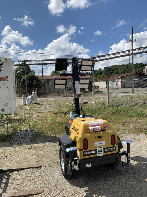 2022 Allmand NLV3GR (4) LED Light Fixture 350W, 23' Vertical Mast, 3kW Prime, Towable, ES Decals, T3