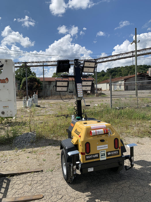 2022 Allmand NLV3GR (4) LED Light Fixture 350W, 23' Vertical Mast, 3kW Prime, Towable, ES Decals, T3