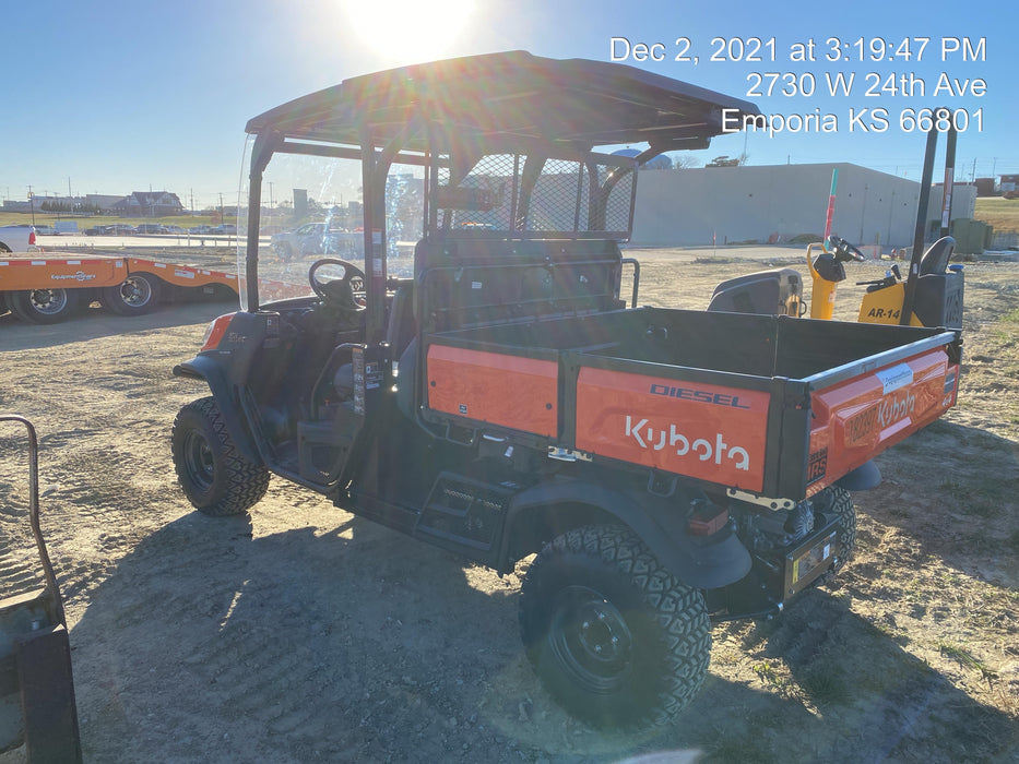 2022 Kubota RTV-X1140W-H Plastic Canopy, Windshield Acrylic Clear, LED Strobe Light, Wire Harness Kit, Back up Alarm
