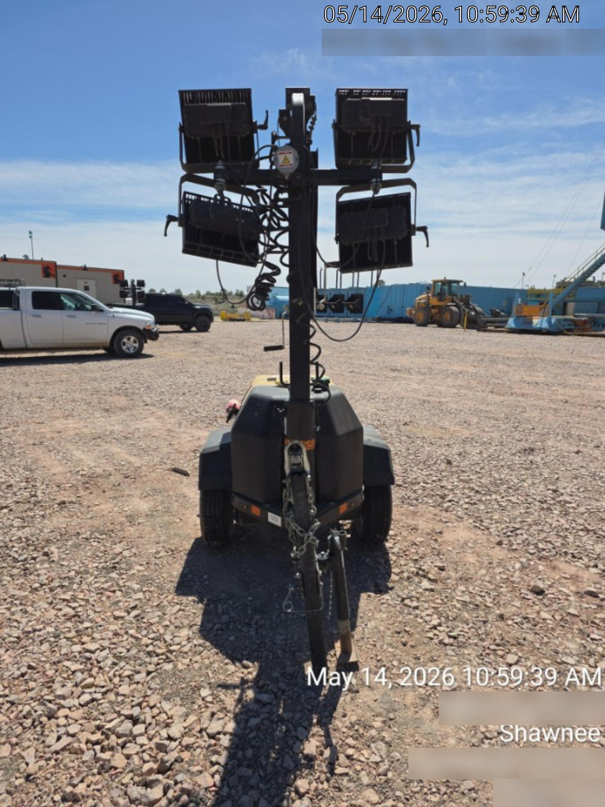 2022 Allmand NLV3GR (4) LED Light Fixture 350W, 23' Vertical Mast, 3kW Prime, Towable, ES Decals, T3 no