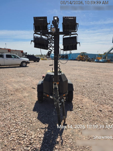 2022 Allmand NLV3GR (4) LED Light Fixture 350W, 23' Vertical Mast, 3kW Prime, Towable, ES Decals, T3 no