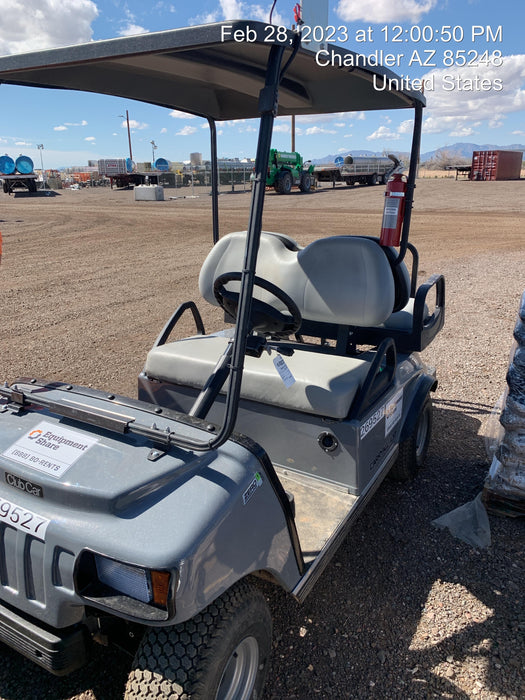 2022 Club Car CA100E Canopy, Fold down Windshield, Beacon, Back up Alarm, All-Trail Trials, HD 8 V Batteries, Trailer Hitch and Ball