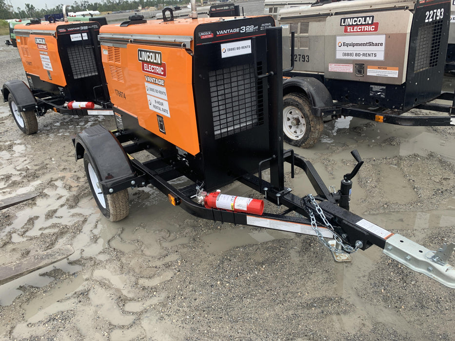 2021 Lincoln Electric Vantage 322 Vantage 322 Ready Pak 3 w/ Decals, ORANGE (includes trailer, cable rack, fender light kit) NO Telematics