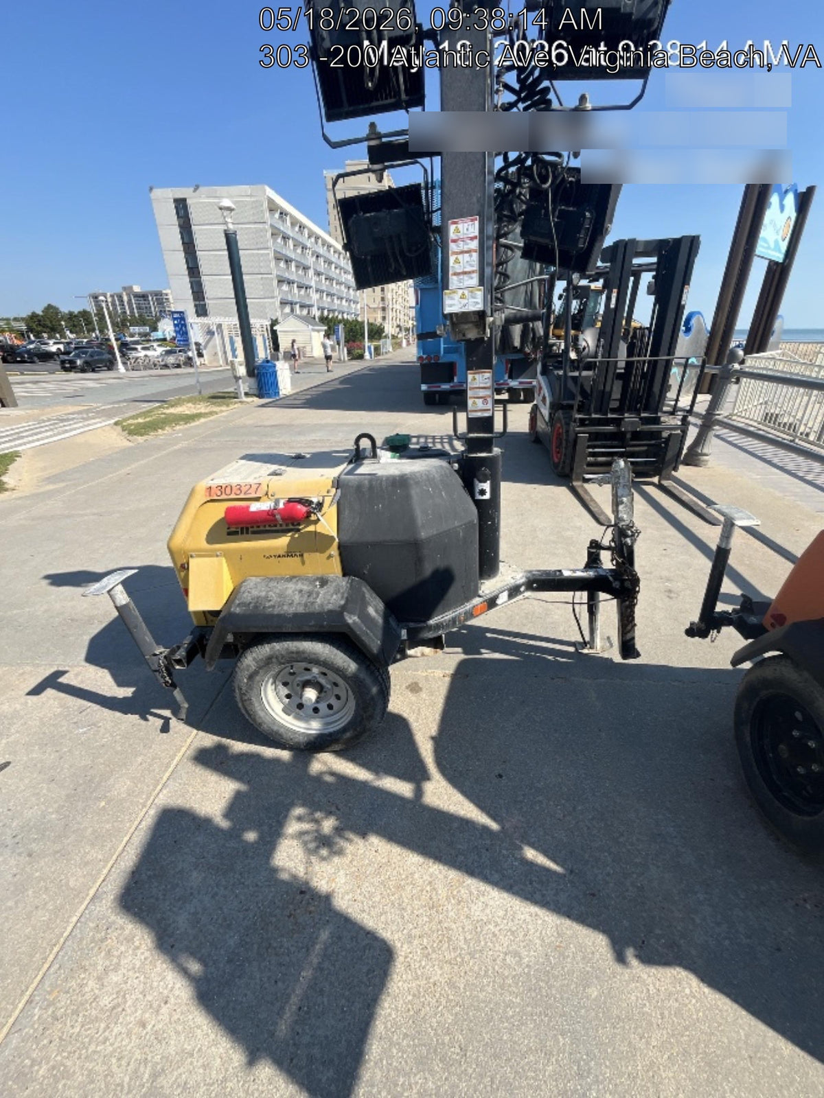 2021 Allmand NLV3GR (4) LED Light Fixture 350W, 23' Vertical Mast, 3kW Prime, Towable, Deep Sea L401, Leveling Jacks, Yanmar T4F 5.8hp