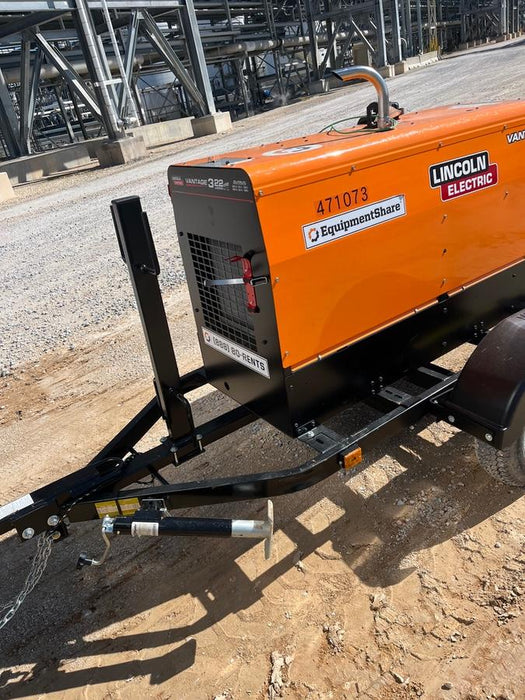 2024 Lincoln Electric Vantage 322 Welder Ready-Pak 3, Two wheel trailer, Fender and Light kit, Cable Rack, Orange