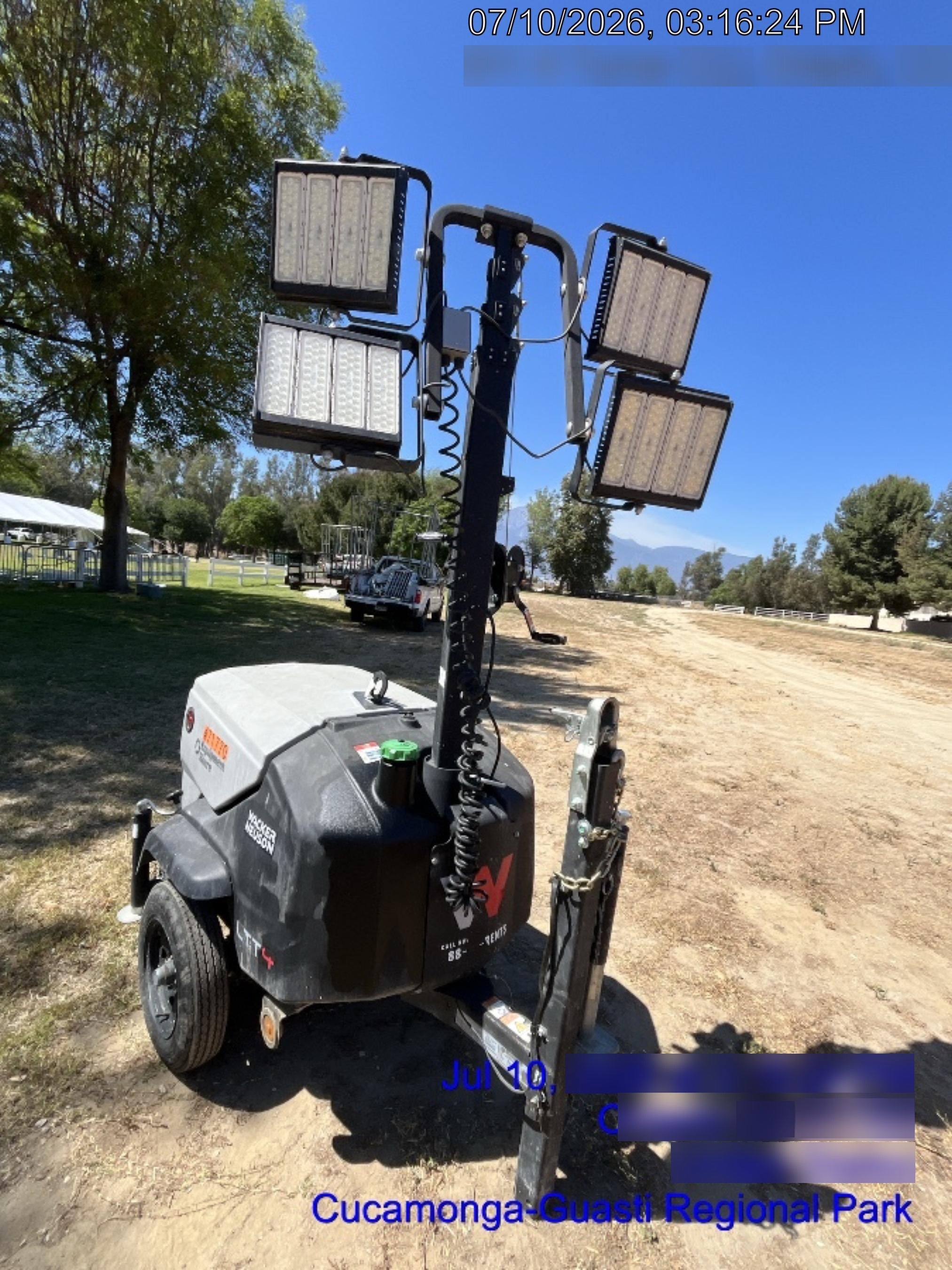 2024 Wacker Neuson LTT4 Diesel, Kohler KDW702, Deep Sea Controller, Auto Start, LED 320W, Bypass Outlet, T3