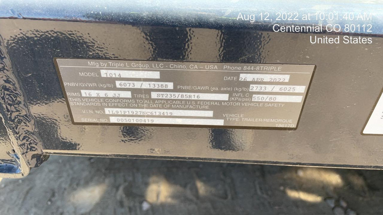 2022 TRIPLE L 1014 Triple L