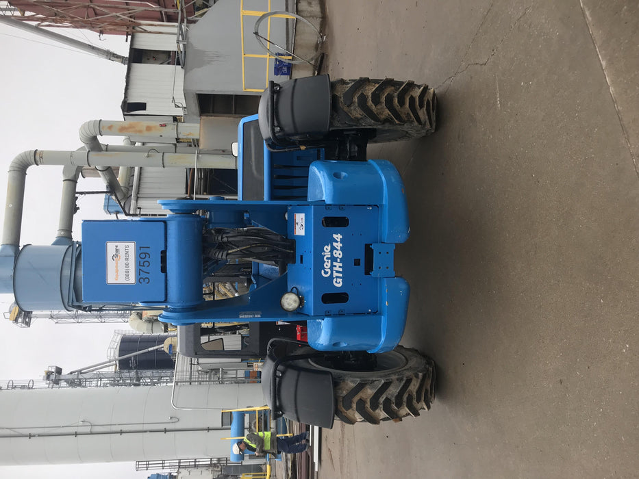 2019 Genie GTH-844 Canopy, Solid RT Tires, LED Work Lights, Beacon 60" QA Carriage, 48" Forks