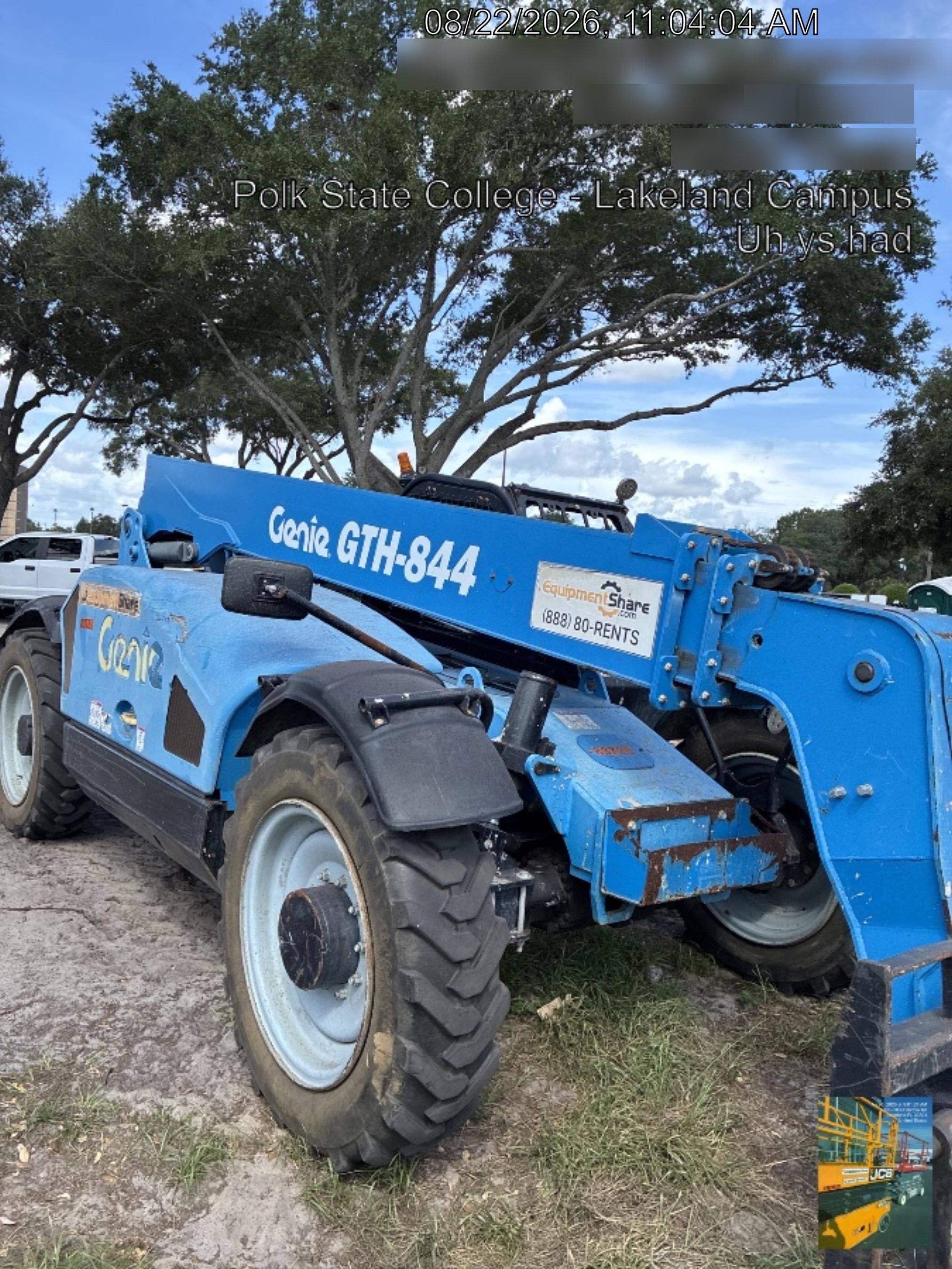 2018 Genie GTH-844 Genie GTH-844D w/Open ROPS, FF Tires, Work Light/Beacon, 60" Carriage and Forks