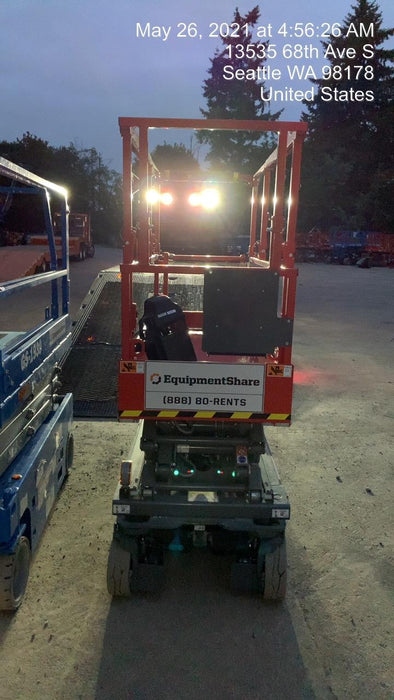 2020 Skyjack SJIII-3219 Solid NM Tires, Half height spring hinged entry gate, Dual Beacons, 800W Inverter