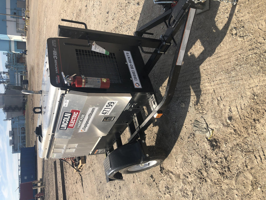 2019 Lincoln Electric Vantage 322 Ready-Pak 3, Two Wheel Trailer, Fender and Light Kit, Cable Rack