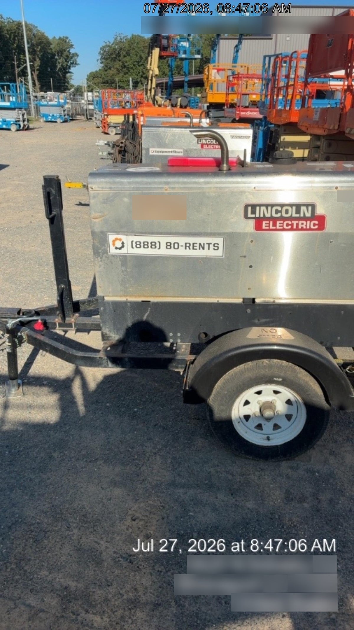2019 Lincoln Electric Vantage 322 Ready-Pak 3, Two Wheel Trailer, Fender and Light Kit, Cable Rack
