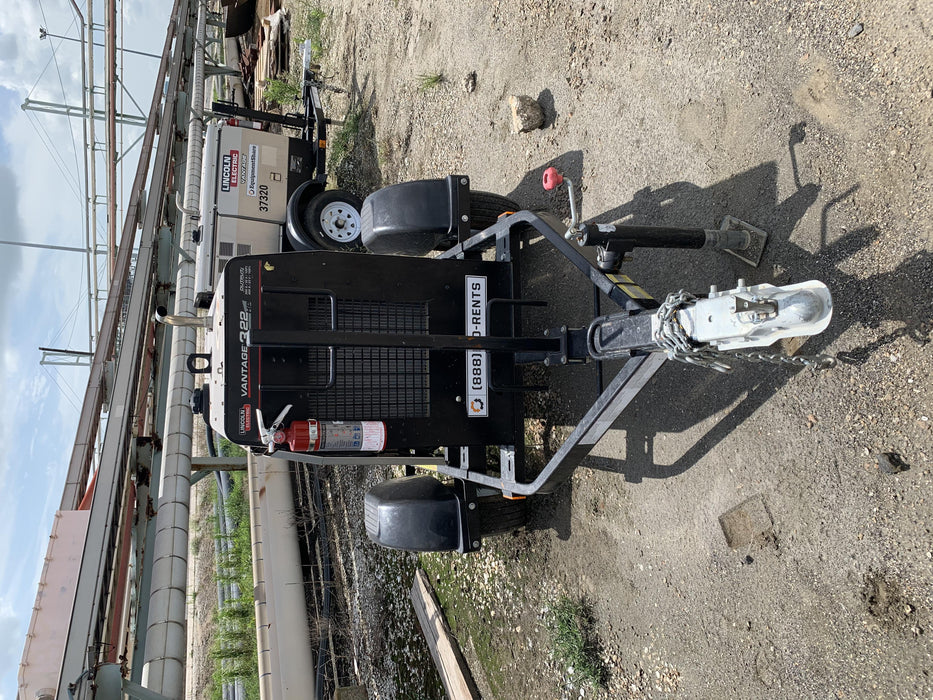 2019 Lincoln Electric Vantage 322 Welder Ready-Pak 3, Two wheel trailer, Fender and Light kit, Cable Rack