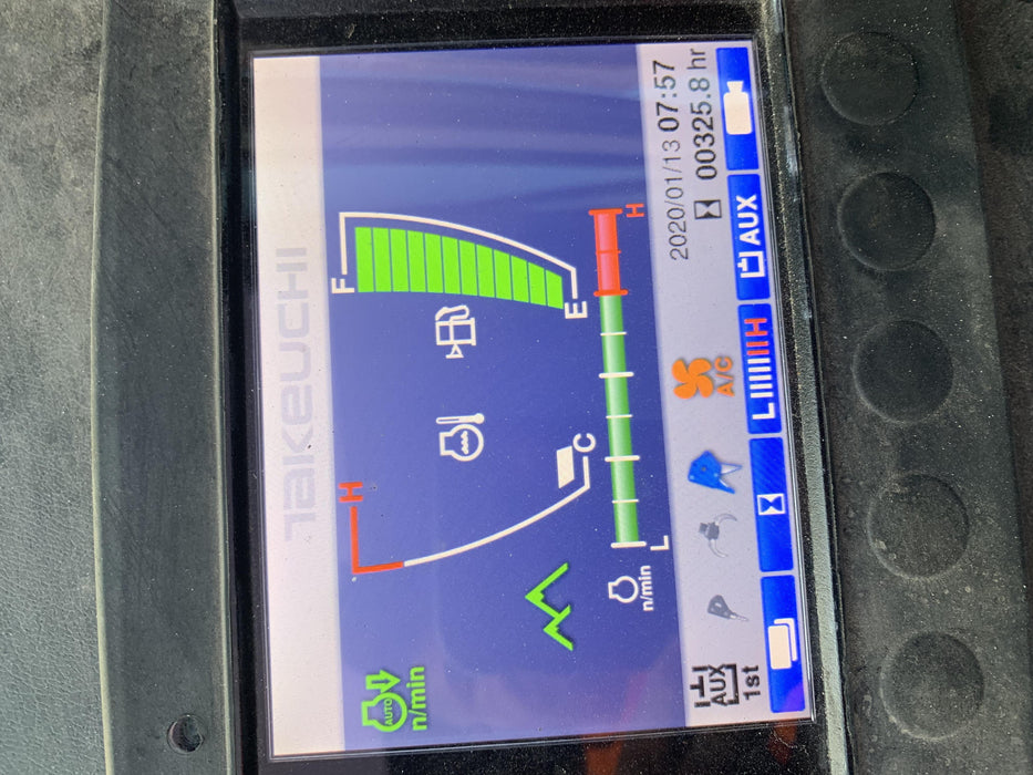 2019 Takeuchi TB290 Cab/Heat/AC Rubber tracks, Dozer blade, Travel alarm, Auxiliary hydraulics Manual QC, Hydraulic thumb, 18", 24", and 36" Buckets
