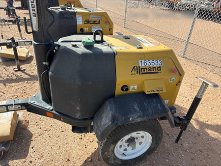 2021 Allmand NLV3GR (4) LED Light Fixture 350W, 23' Vertical Mast, 3kW Prime, Towable, Deep Sea L401, Leveling Jacks, Yanmar T4F 5.8hp