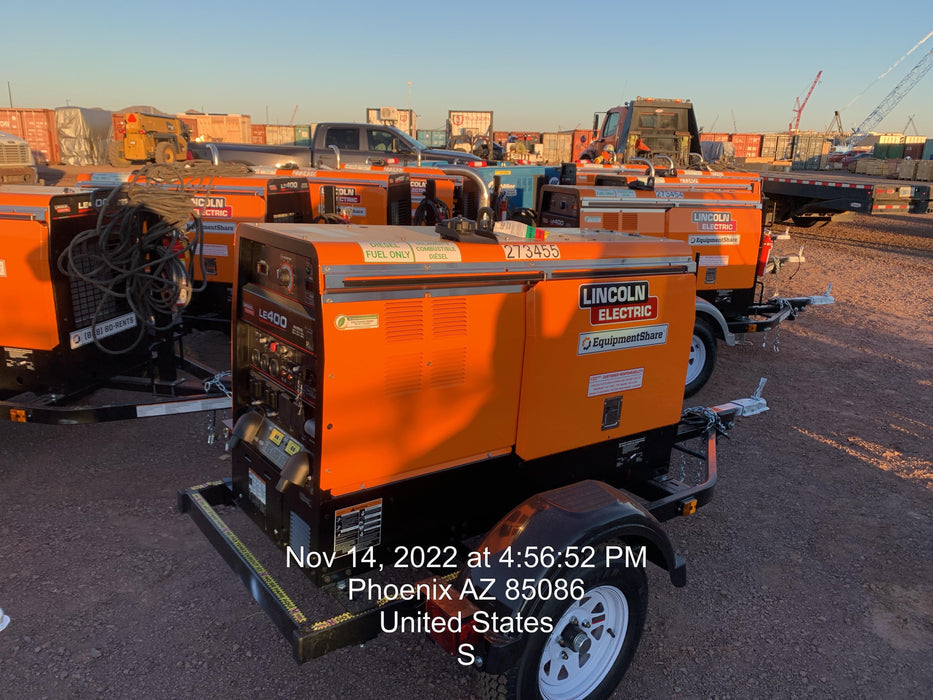 2022 Lincoln Electric LE400 Kubota V1505, Trlr, Cable Rack, Light Kit, ES Decals, T3