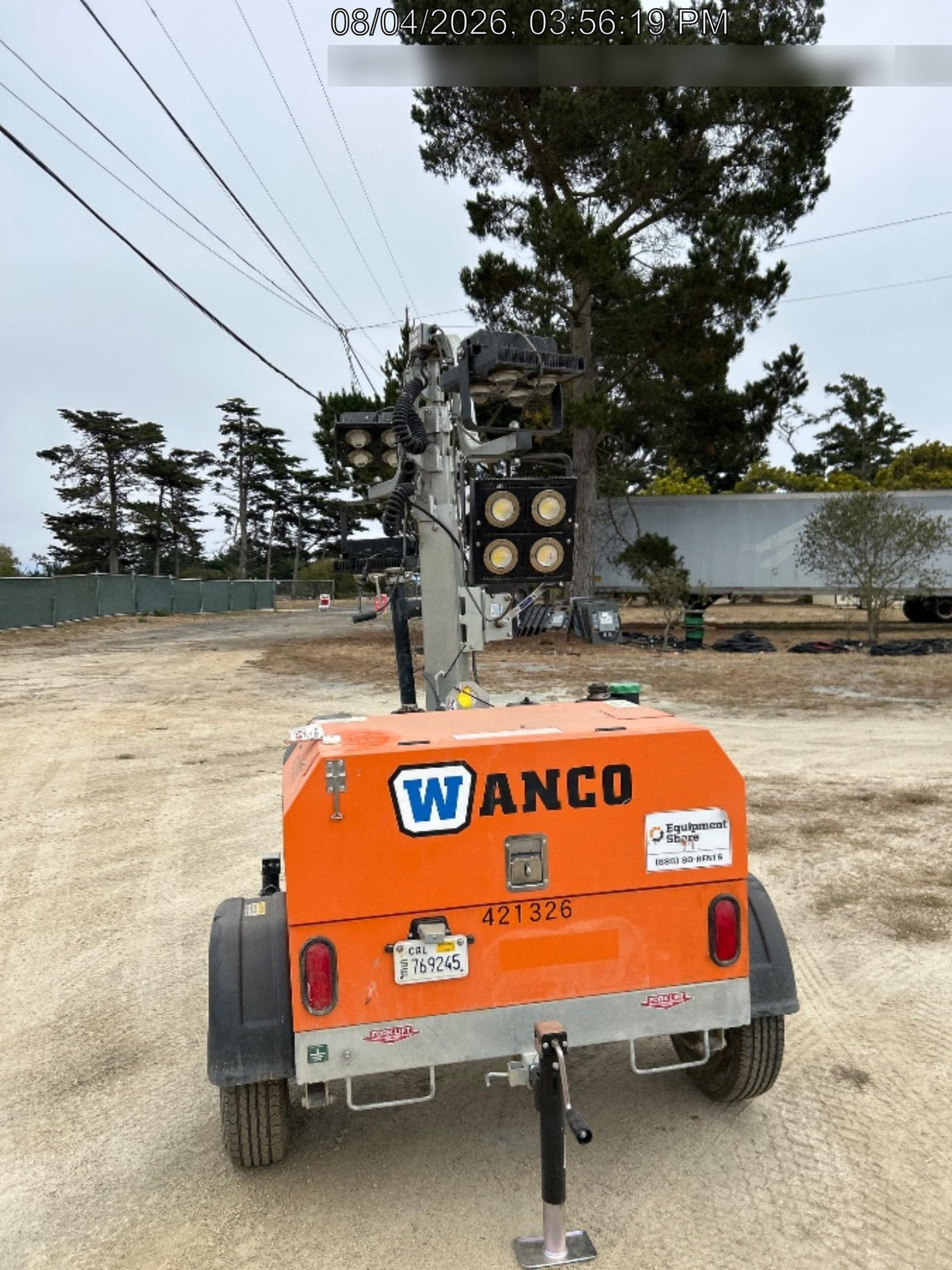 2024 Wanco WLTT-4MM4K Diesel, Deep Sea Controller, Shore Power Plug, Auto Start, (4) 350W LED Floodlights, 4kW Generator, 60 Gal Fuel Tank, 2" Ball, T3