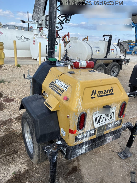 2022 Allmand NLV3GR (4) LED Light Fixture 350W, 23' Vertical Mast, 3kW Prime, Towable, ES Decals, T3