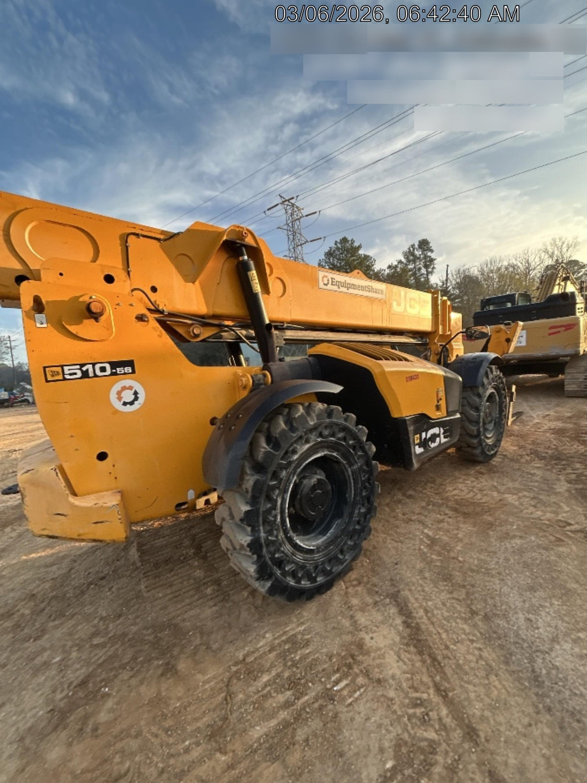 2020 JCB 510-56 Canopy, Solid Tires, Work Lights, Beacon, Aux Hydraulics, Back up Alarm, Lifting Eye, ES Decals