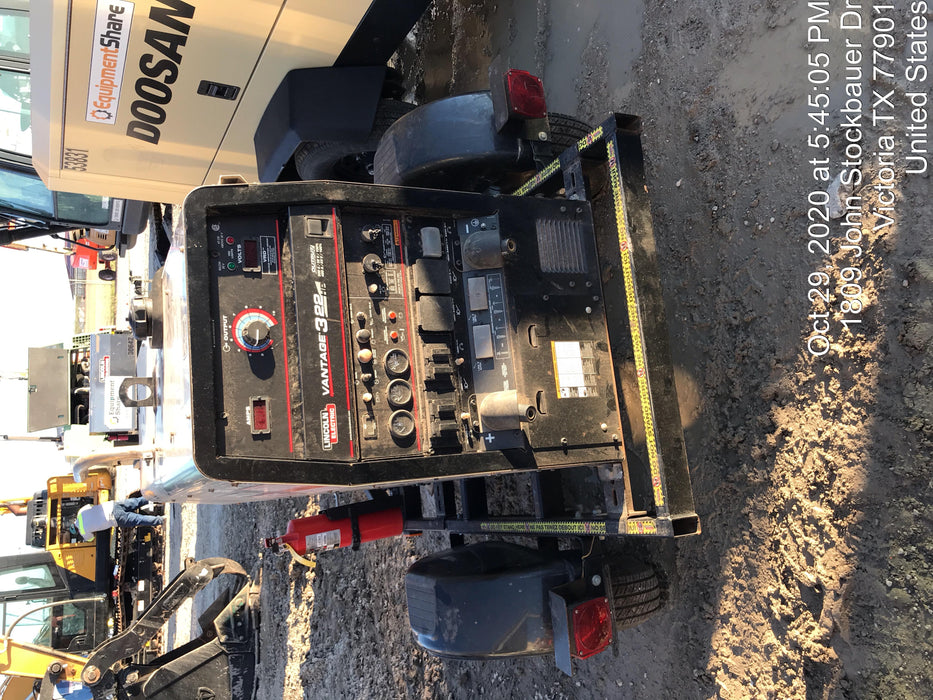 2019 Lincoln Electric Vantage 322 Ready-Pak 3, Two Wheel Trailer, Fender and Light Kit, Cable Rack