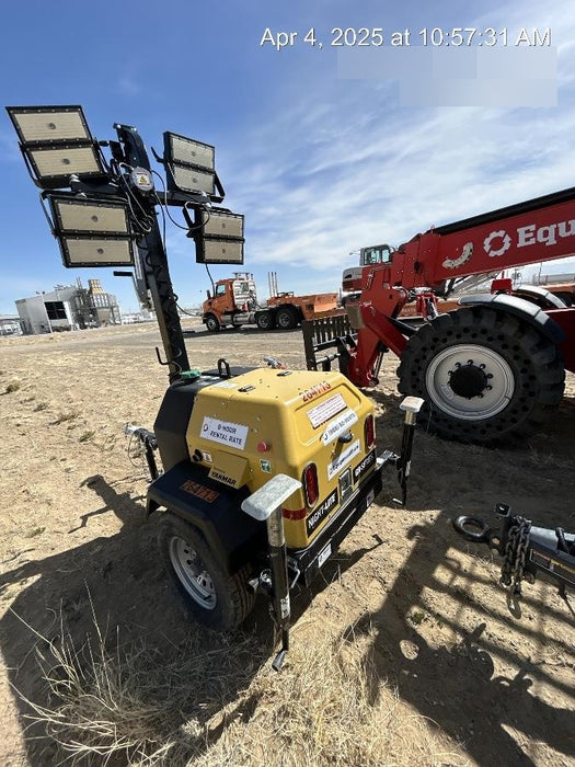 2022 Allmand NLV3GR (4) LED Light Fixture 350W, 23' Vertical Mast, 3kW Prime, Towable, ES Decals, T3