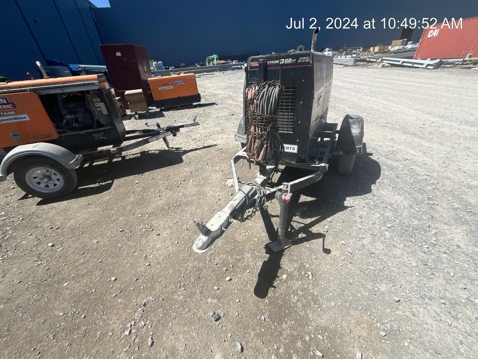 2019 Lincoln Electric Vantage 322 Ready-Pak 3, Two Wheel Trailer, Fender and Light Kit, Cable Rack