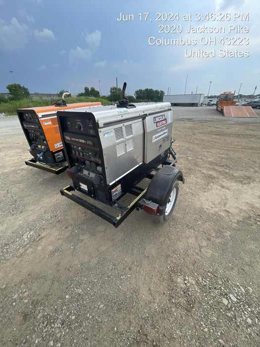 2019 Lincoln Electric Vantage 322 Welder Ready-Pak 3, Two wheel trailer, Fender and Light kit, Cable Rack