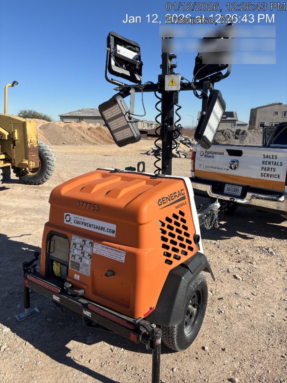 2023 Generac MLT2 Diesel, Flex Switch 120V Input, Powerzone Controller, 
(4) 320W LED Lights, 4kW Generator, 39.9 Gal Fuel Tank, 2" Ball, T3