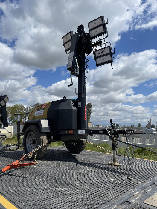 2022 Allmand NLV3GR (4) LED Light Fixture 350W, 23' Vertical Mast, 3kW Prime, Towable, ES Decals, T3