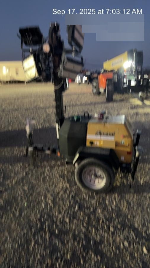 2022 Allmand NLV3GR (4) LED Light Fixture 350W, 23' Vertical Mast, 3kW Prime, Towable, Deep Sea L401, Leveling Jacks, Yanmar T4F 5.8hp