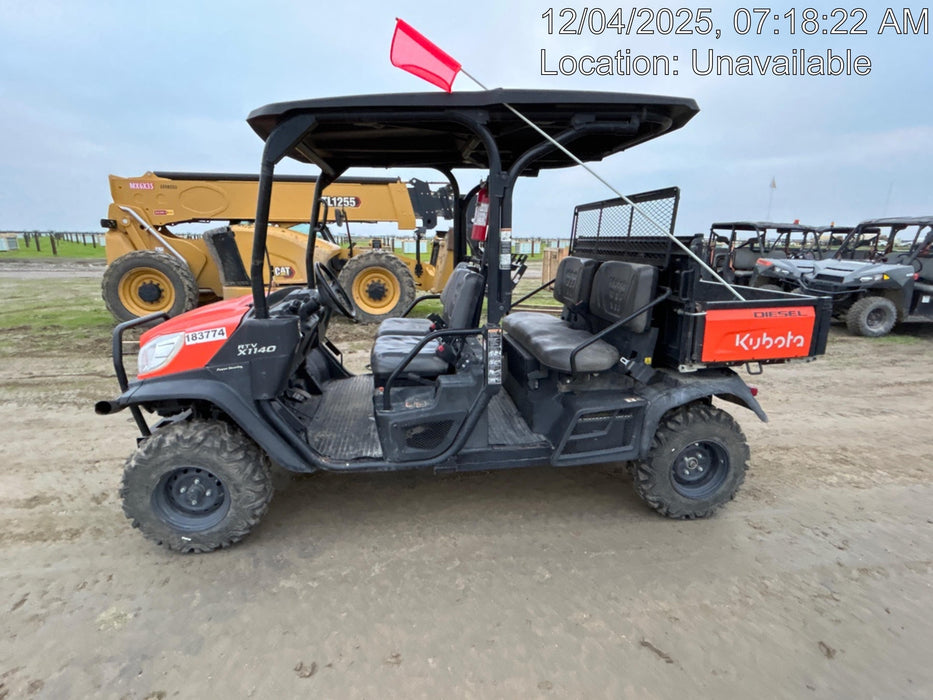 2021 Kubota RTV-X1140W-H Plastic Canopy, Windshield Acrylic Clear, LED Strobe Light, Wire Harness Kit, Back up Alarm