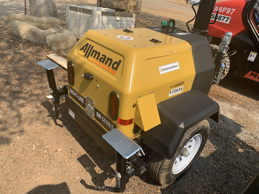 Allmand NLV3GR (4) LED Light Fixture 350W, 23' Vertical Mast, 3kW Prime, Towable, Deep Sea L401, Leveling Jacks, Yanmar T4F 5.8hp