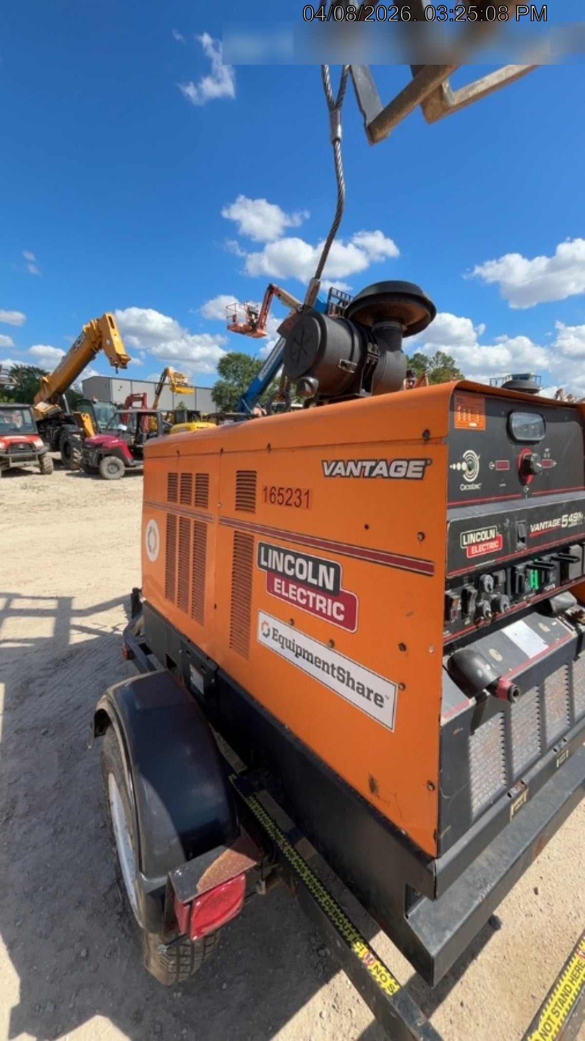 2021 Lincoln Electric Vantage 549X Ready Pak 3, ORANGE (includes trailer, cable rack, fender light kit)