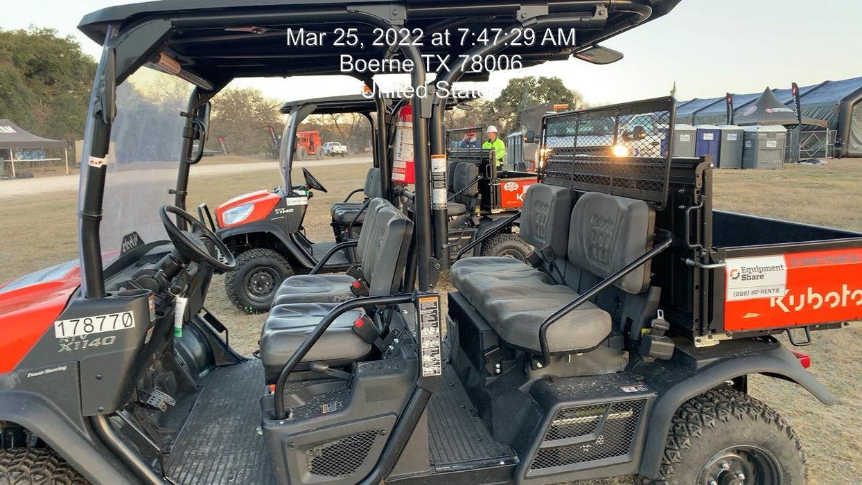 2021 Kubota RTV-X1140W-H Plastic Canopy, Windshield Acrylic Clear, LED Strobe Light, Wire Harness Kit, Back up Alarm