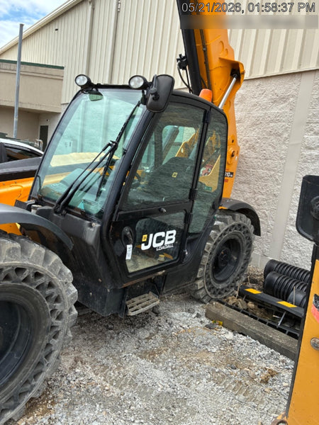 2019 JCB 510-56 74 HP w/CAB/HVAC, Beacon, Worklights, Aux Hydraulics, Solid Tires 72" Carriage/60" Forks