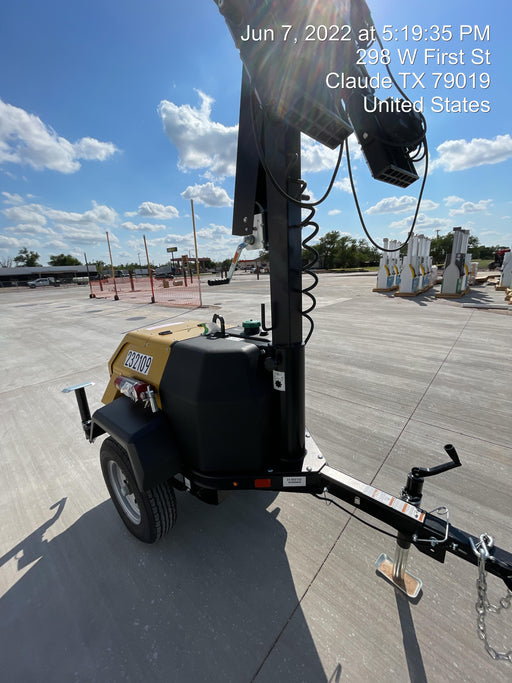 2022 Allmand NLV3GR (4) LED Light Fixture 350W, 23' Vertical Mast, 3kW Prime, Towable, Deep Sea L401, Leveling Jacks, Yanmar T4F 5.8hp