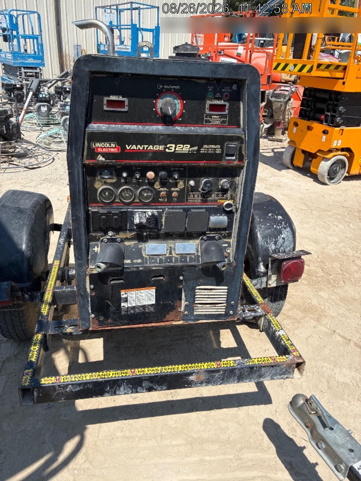 2018 Lincoln Electric Vantage 322 Lincoln Vantage 322 Welder Ready Pak 3 - Vantage 322, Trailer, Fender and light kit, Cable rack