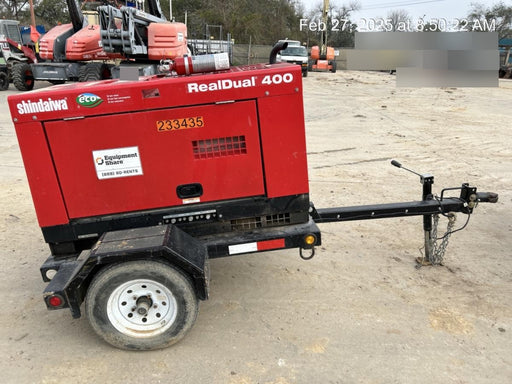 2022 Shindaiwa DGW400MDL Kubota D902 Engine, 23 HP, Dual Op Welder, Wire, Arc, Droop Stick, Tig, and CC Stick Functionality, Simulphase, 3 Phase and 1 Phase Gen Output, Single Axle NB Trlr, Slr Trckl Chrg 12V 12W, Fire Ext