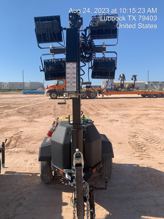 2022 Allmand NLV3GR (4) LED Light Fixture 350W, 23' Vertical Mast, 3kW Prime, Towable, ES Decals, T3