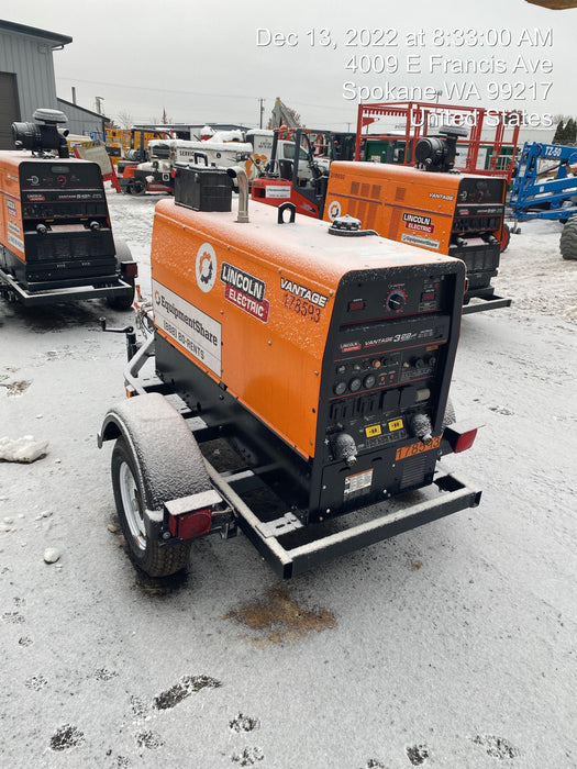 2021 Lincoln Electric Vantage 322 Vantage 322 Ready Pak 3 w/ Decals, ORANGE (includes trailer, cable rack, fender light kit) NO Telematics