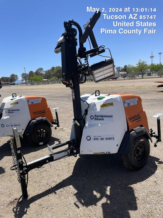 2024 Generac MLT2 Diesel, Flex Switch 120V Input, Powerzone Controller, 
(4) 320W LED Lights, 4kW Generator, 39.9 Gal Fuel Tank, 2" Ball, T3