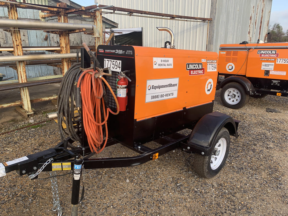 2021 Lincoln Electric Vantage 322 Vantage 322 Ready Pak 3 w/ Decals, ORANGE (includes trailer, cable rack, fender light kit) NO Telematics