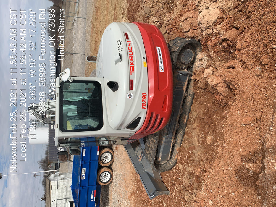 2020 Takeuchi TB290C Cab/Heat/Air, Rubber Tracks, Manual TAG QC